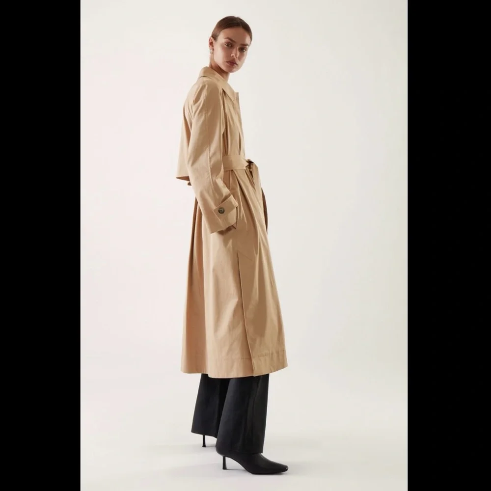COS Tan Cotton Oversized Trench Coat in 36 - Picture 9 of 9